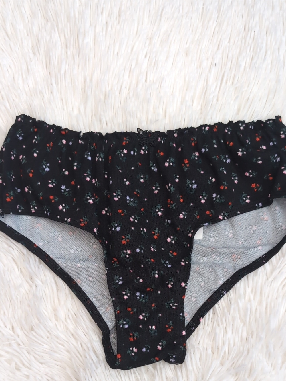 🌸 3 FOR $15🌸 PINK Victoria's Secret Black Floral Cheeky Panty